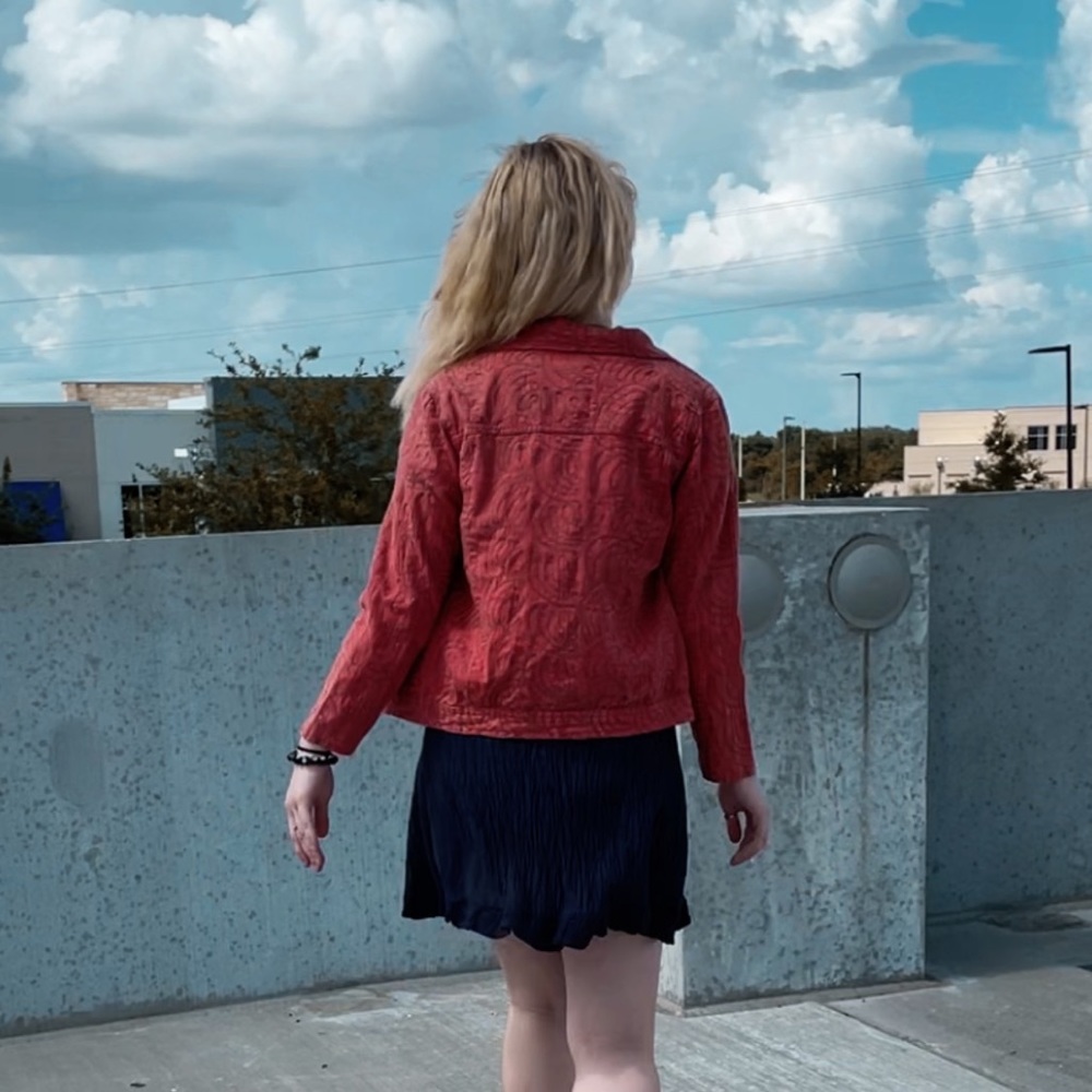 Vintage stitched zip-up